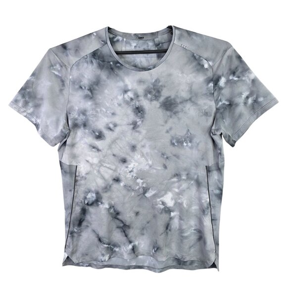 Mens Lululemon Gray Tie-Dye Performance Shirt Short Sleeve Crew Neck Size L - Picture 1 of 7
